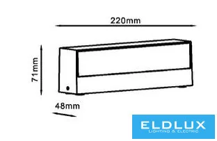 UNIVERSO Kültéri fali lámpa 14w 1100lm CCT kapcsolóval 220x71x48mm IP65 fehér 5év