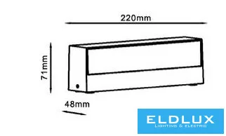 UNIVERSO Kültéri fali lámpa 14w 1100lm CCT kapcsolóval 220x71x48mm IP65 szürke 5év