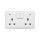 LONDON DOUBLE SOCKET WITH 1P BUTTON SWITCH NEON WH