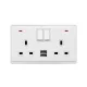 LONDONI DUPLA ALJZAT 2P GOMBOS KAPCSOLÓ NEON+USB FEHÉR