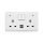 LONDON 2P DOUBLE SOCKET 2P  SWITCH NEON+USB WH
