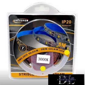   UNIVERSO Hajlítható LED szalag 12v 2835-60D-5w-450lm/M 3000k IP20 5M