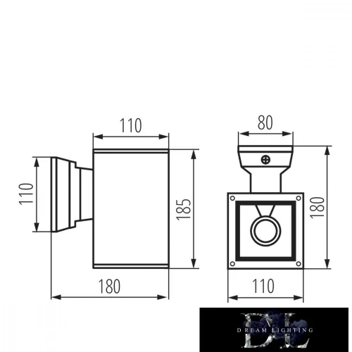 KANLUX LART EL-160-GR homlokzati lámpatest