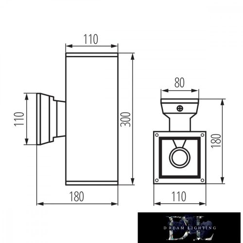 KANLUX LART EL-260-GR homlokzati lámpatest