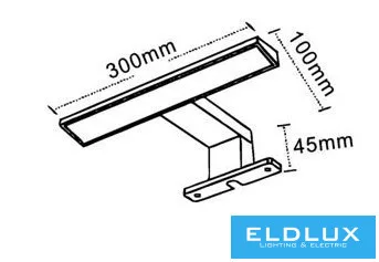UNIVERSO Bútorra szerelhető lámpa 5w 360lm 4000k IP44 300x100x45mm króm