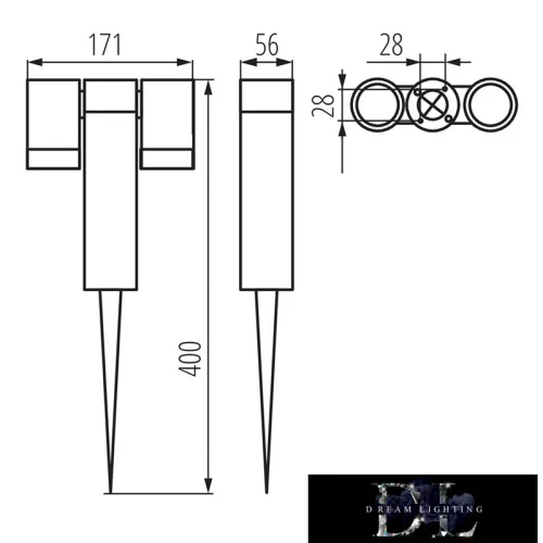 KANLUX USTI SP 2X7 GR leszúrható lámpa