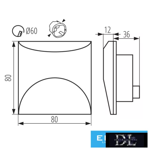 KANLUX EXIN LED L B-NW lépcsővilágító lámpatest