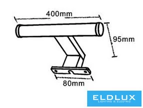 UNIVERSO Bútorra szerelhető lámpa 6w 670lm 4000k IP44 400x95x40mm króm