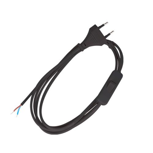 HÁLÓZATI KÁBEL H03VV-F 2G0,50MM? KAPCSOLÓVAL 2M FEKETE