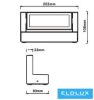 UNIVERSO Kültéri fali lámpa 21w 1800lm CCT kapcsolóval 203x108x80mm IP65 szürke 5év