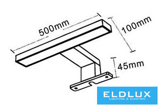 UNIVERSO Bútorra szerelhető lámpa 7w 650lm 4000k IP44 500x100x45mm króm
