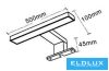 UNIVERSO Bútorra szerelhető lámpa 7w 650lm 4000k IP44 500x100x45mm fekete