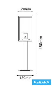 UNIVERSO Kültéri álló lámpa E27 Max.60w D130x480mm IP44 fekete 5év