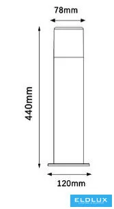 UNIVERSO Kültéri álló lámpa E27 Max.60w D120x440mm IP54 szürke 5év
