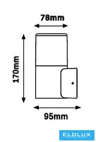 UNIVERSO Kültéri fali lámpa E27 Max.60w 95x78x170mm IP54 antracit 5év