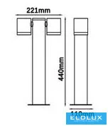 UNIVERSO Kültéri kerti lámpa 2xGU10 Max.35w IP44 Antracit 110x221x440mm 5év