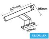 UNIVERSO Bútorra szerelhető lámpa 9w 1000lm 4000k IP44 600x95x40mm króm