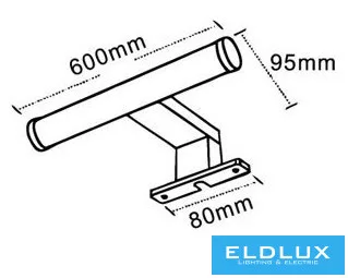 UNIVERSO Bútorra szerelhető lámpa 9w 1000lm 4000k IP44 600x95x40mm króm