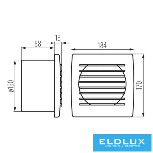 KANLUX EOL 150T  ventilátor időkapcsolós