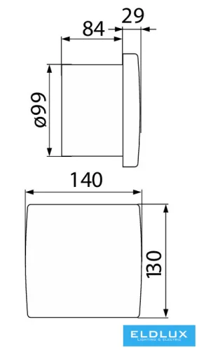 KANLUX EOL F100B-W ventilátor hagyományos