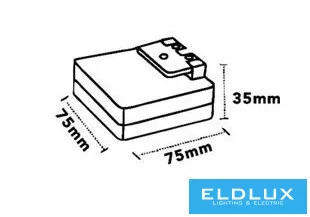 UNIVERSO Bútorra szerelhető lámpa 4.5w 385lm 4000k IP44 75x75x35mm króm
