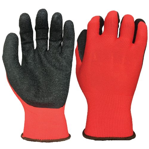LATEX BEVONATÚ POLIÉSZTER KESZTYŰ 10-ES MÉRET
