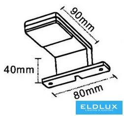 UNIVERSO Bútorra szerelhető lámpa 3.5w 220lm 4000k IP44 90x80x40mm króm