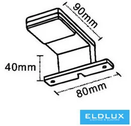 UNIVERSO Bútorra szerelhető lámpa 3.5w 220lm 4000k IP44 90x80x40mm fekete