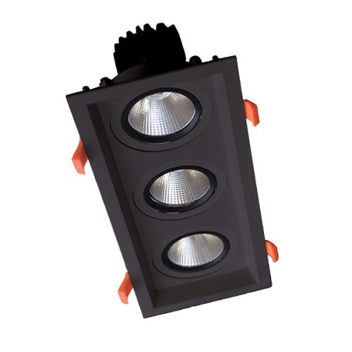 TRIPLA LEDES MOZGATHATÓ SPOTLÁMPA 3X30W 230V 3000K FEKETE
