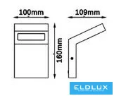 UNIVERSO Kültéri fali lámpa 10w 720lm 4000k 110° IP54 Antracit 100x109x160mm