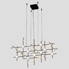 MODULÁRIS LED FÜGGŐLÁMPA 72W 3000K, FEKETE+ARANY