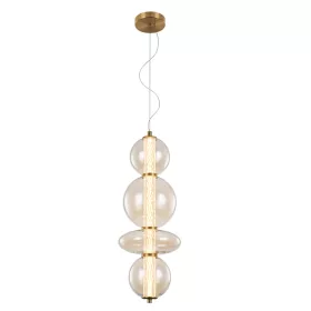   SPLENDOR LED MEDÁL 18W 3000K, SÁRGARÉZ+KOGNAC SZÍNŰ ÜVEG