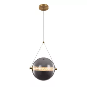 SPLENDOR LED FÜGGŐ 9W 3000K, SÁRGARÉZ+FÜSTÖS SZÜRKE