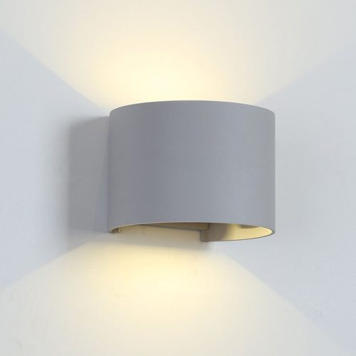 LED FALI LÁMPA KEREK 2X5W 4000K IP54 SZÜRKE
