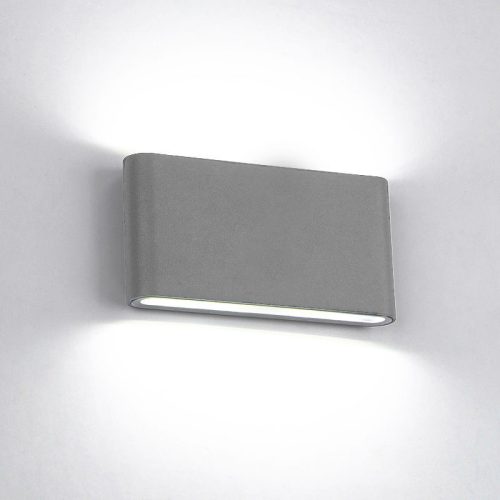 LED FALI LÁMPA 2X6W KEREKÍTETT 4000K SZÜRKE