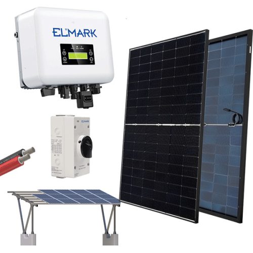 RÁCSRA SZERELT NAPELEMES RENDSZER 1P/8KW+AUTÓBEÁLLÓ SZERKEZET