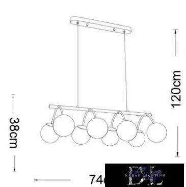 UNIVERSO Függeszték 8xG9 IP20 740x1200mm arany