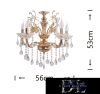 UNIVERSO Csillár 5 karos 5xE14 Max.40W D65x58cm arany