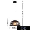 UNIVERSO Függeszték E27 max.60w IP20 ∅360 fekete