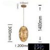 UNIVERSO Függeszték 12w 1080lm 3000k 360° IP20 ∅200x300x1400mm amber