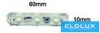 UNIVERSO LED modul 3xSMD-2835 DC:12V 1.2w 140lm Zöldfény 60x10mm 20db/csomag