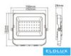 UNIVERSO LED reflektor 30w 2400lm CCT.kap 120° IP65 fekete 169x151x28mm