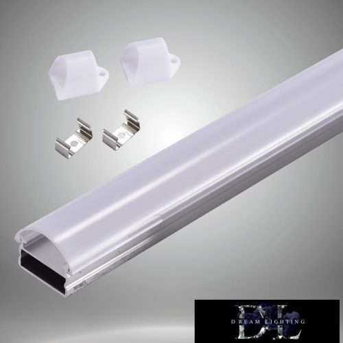 UNIVERSO mennyezetre aluprofil matt fehér íves fedlappal 2m 15*8.8mm