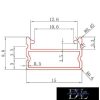 UNIVERSO mennyezetre aluprofil matt fehér íves fedlappal 2m 15*8.8mm