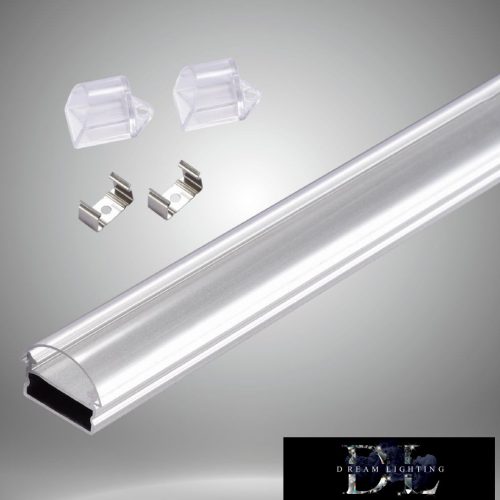 UNIVERSO mennyezetre aluprofil átlátszó íves fedlappal 2m 15*8.8mm