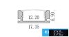 UNIVERSO mennyezetre aluprofil matt fehér fedlappal 2m 17.35x6.9mm Fehér