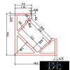 UNIVERSO sarokhoz aluprofil matt fehér fedlappal 2m 45°