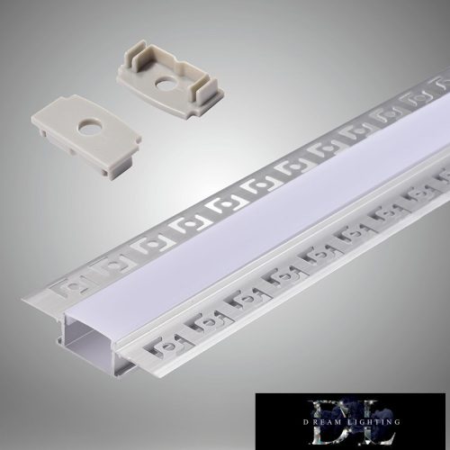 UNIVERSO süllyesztett aluprofil matt fehér fedlappal 2m 20mm