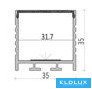 UNIVERSO LED aluprofil matt fehér fedlappal 2m 35x35mm