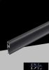 UNIVERSO Lábazati profil opál takaróval 10mm-es LED szalagnak Fekete 2000x14x60mm